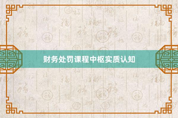 财务处罚课程中枢实质认知